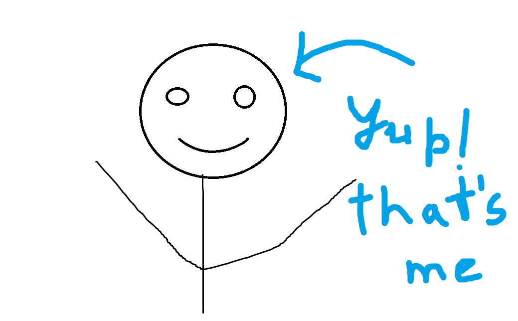 A stickman who's supposed to be Sam